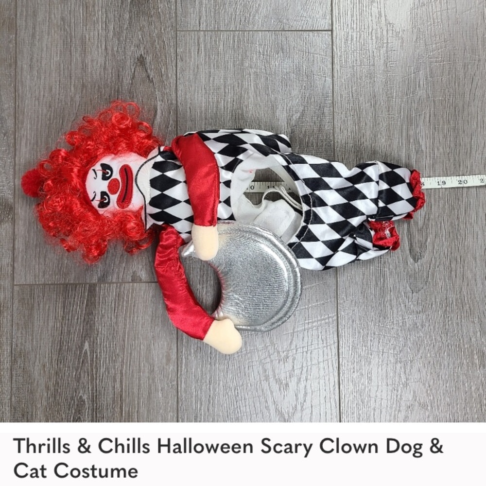 Thrills & Chills Halloween Scary Clown Dog & Cat Costume